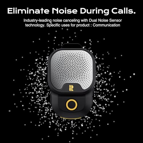 Rythflo Wearable Bluetooth V5.3 Speaker, 30H Working Time Clip-On Wireless Jobsite Water-Resistant Portable Speaker, Built-in ENC Mic for Hands-Free Music/Calls, IPX7 Waterproof, TWS Portable Speaker