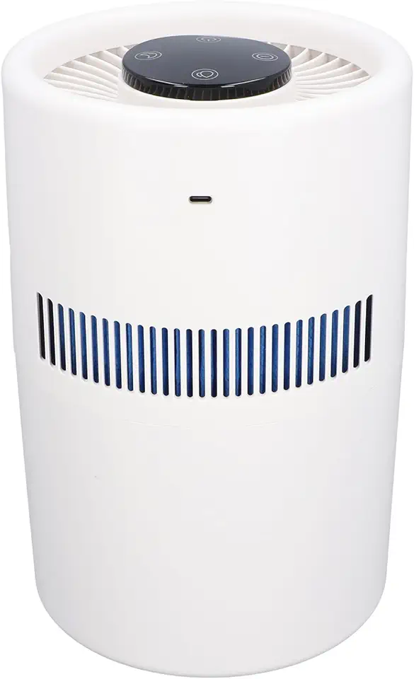 Purificador de Ar e Umidificador Funcional Duplo, Purificador de Ar Com Desligamento Automático 2 Em 1 para Escritório Doméstico Com Luzes de 7 Cores e Tanque de água de 4L