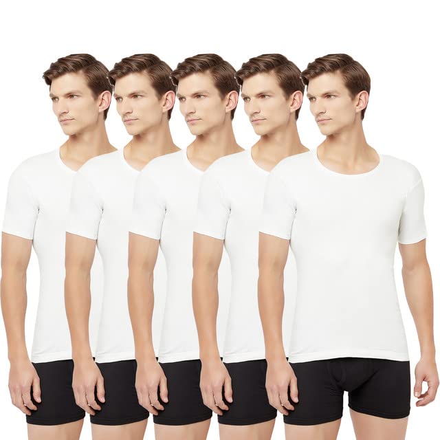 t t T.T. Men Interlock Vest Half Sleev White-picture-34