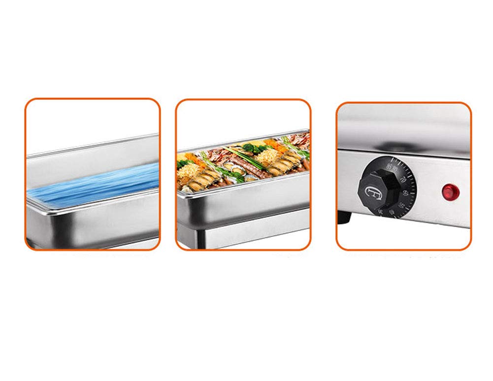 Plat-Réchaud Set, Chafing Dish Chauffe Plat Traiteur Electrique Acier Inoxydable la Chaleur Conteneur Buffet Chauffe-Pain pour Jardin Fêtes Buffet Restaurant d’hotêl
