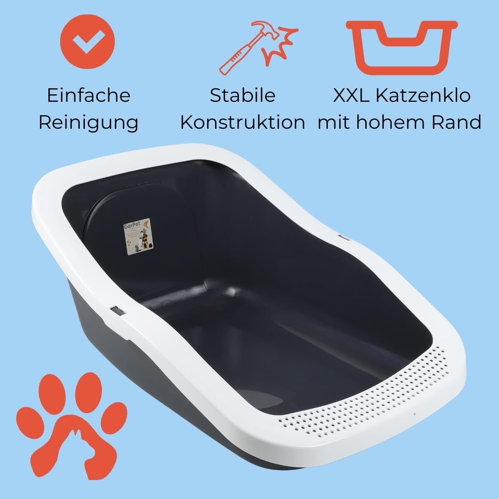 XXL Katzenklo Katzentoilette groß Großes Katzenklo 70 cm Katzen Klo offen Katzenklo hoher Rand Katzenklo ohne Deckel Katzenklo große Katzen Jumbo 70 cm