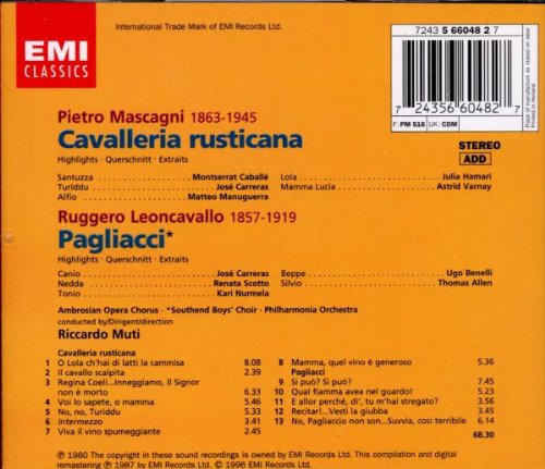 Mascagni: La Cavalleria Rusticana / Leoncavallo: Pagliacci
