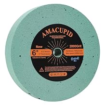 Elastic Polyurethane Buffing Wheels 6 Inch 2000 Grit. for Mirror Polished Stainless Steel, Copper etc. Silicon Carbide Abrasive. for Bench Grinder Polishing Machine. 1/2 Inch Arbor