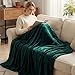 Exclusivo Mezcla Fleece Throw XL Blanket for Couch, Sofa, Super Soft and Warm Forest Green Blankets, All Season, Cozy, Plush, Lightweight, 50x70 Inches