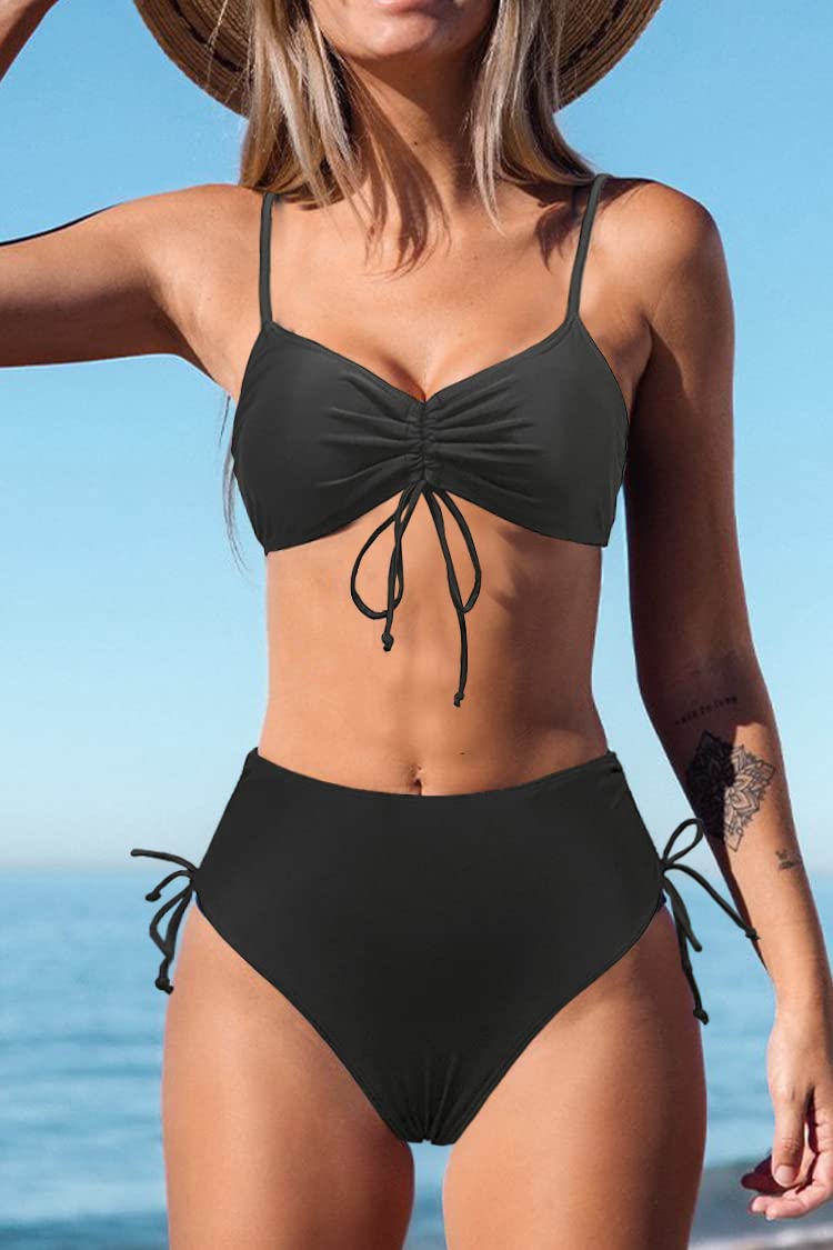 Mujer Conjunto de Bikini Push Up Establece Retro Empuja hacia Arriba con Acolchadas Traje de baño Dos Piezas Ropa de Playa
