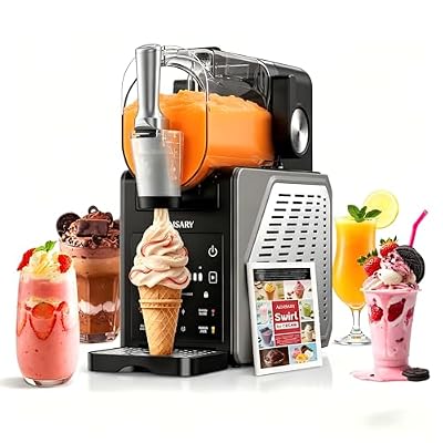 Slushie Machine, 85oz Ice Cream Machine & Slushy Machine for home, with LED Display, 6 Preset Programs for Margaritas, Frappés, Milkshakes, and Soft Serve, Automatic Cleaning, No Ice Needed