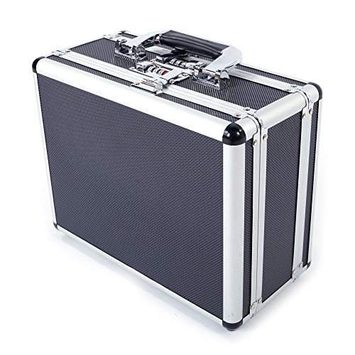 Trlec Hard Gun Case, Pistol Case, Aluminum New Framed Locking Gun Pistol Handgun Lock Box, Hard Storage Carry Case Black #TOP1
