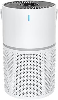 Purificador de aire con filtro HEPA, 3 velocidades y temporizador, ultra silencioso 22 dB para dormitorio, color blanco