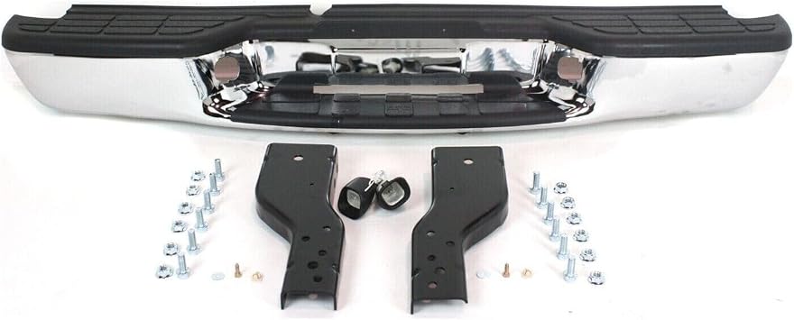 Rear Step Bumper Assembly Chrome Steel Fleetside/Styleside-Bed Type without Parking Aid Sensor Holes C760715 Rsbacsf12Csgs19982004