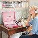 TANLANIN Vinyl Record Player with Bluetooth, Portable Suitcase Record Players, 3 Speed Turntable Vinyl Player with USB/TF Recording, EQ Modes, Built-in Speakers, AUX/RCA/Headphone Jack, Pink Floral