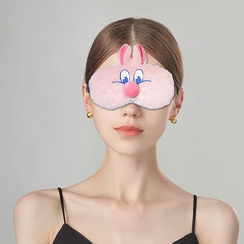 Vista 41 de PERFECTSIGHT Mascarillas para dormir, lindas cubiertas de felpa para dormir, ligeras, ajustables, de piel sintética, para mujeres y hombres