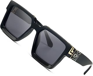 Oversized Square Thick Sunglasses Women Men Fashion Retro Hip Pop Black Shades Luxury Gold Metal Eyewear