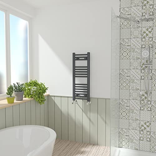Image of NRG Anthracite Straight Central Heating Towel Rail Bathroom Heated Rad Radiators Ladder Warmer - 800×300mm