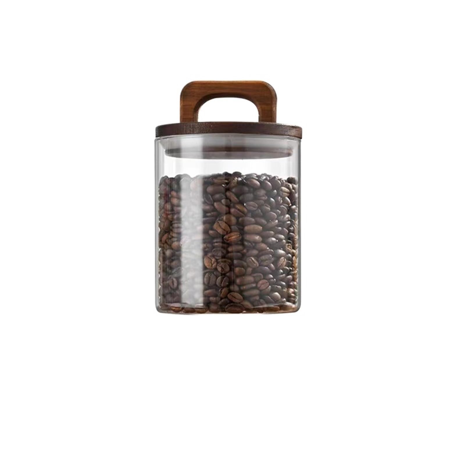 LSNNMU 3pcs Wood Lid Glass Jar Airtight Canister Dried Fruit Coffee Beans Kitchen Storage Bottles Sealed Grounds Candy For Preserving(800ML)