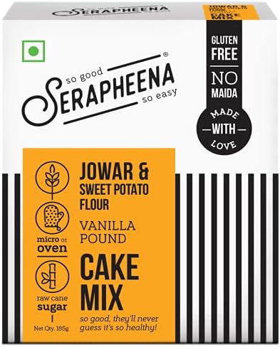 Serapheena Vanilla Pound Cake Mix, 185g | Jowar and Sweet Potato Flour, Gluten Free, No Maida, Quick and Easy to make