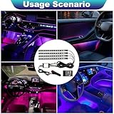 Voltvera Car LED Strip Light, 4PCs 22cm RGB Atmosphere Light App Control 48 LEDs Multicolor Interior Lighting with Audio Synchronization Waterproof, 12V Under Dash and Charger Car Accessories - Image 6