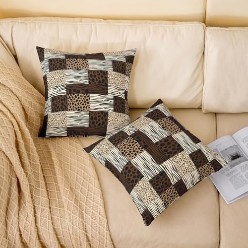 Housse de coussin motif léopard noir guépard zèbre abstrait 50x50 - 3
