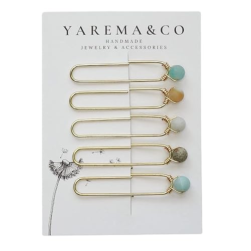 5pcs Minimalist Handmade Natural Stone Planner Clip Journal Calendar Bookmark Book tag Travelers Notebook Accessories Teacher Appreciation Gift