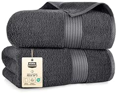 Utopia Towels - Asciugamani Bagno Extra Large Confezione da 2-100% Cotone Filato ad Anelli, Ultra Morbido e Altamente Assorbente, Telo da Bagno Spesso 180 x 90 cm (Grigio)