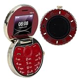 YUEHISY Vintage Pocket Watch Flip Phone, Dual SIM 2G GSM Big Key Cell Phone with 1200mAh Battery 1.77" Screens MP3 Player FM Radio for Elderly (Red)