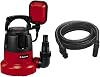 Einhell GC-DP 3580 LL Clean Water Pump | 350W Submersible Pump, Inflatables and Swimming Pools Down to 1mm & Accessory Kit Black Suction Hose 7 Meters with PVC end Fittings - max. : 35