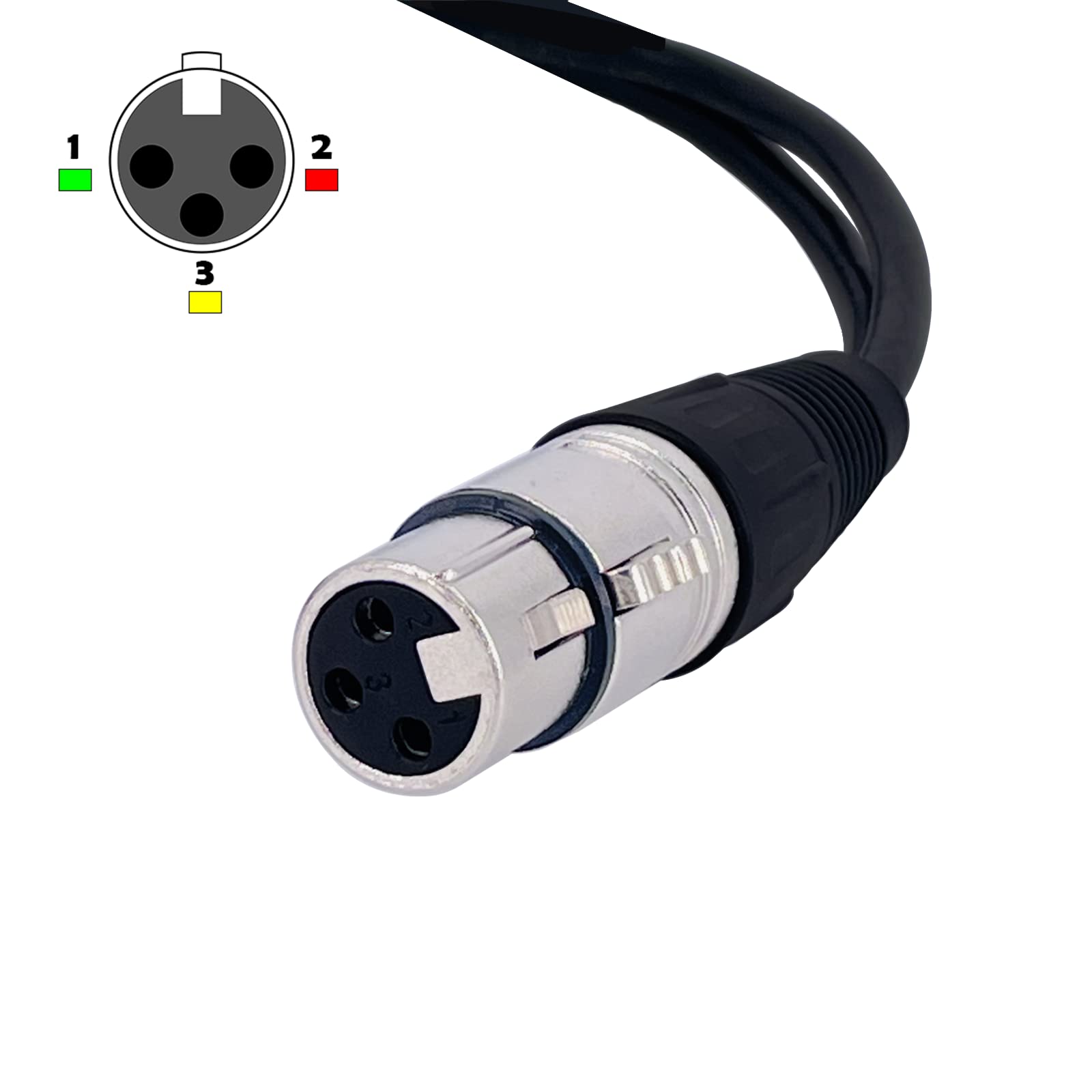 Cable Divisor Y Mini XLR A 3,5 Mm - 90 Grados, 1,6 Pies, Para Cámaras Y Equipos De Audio