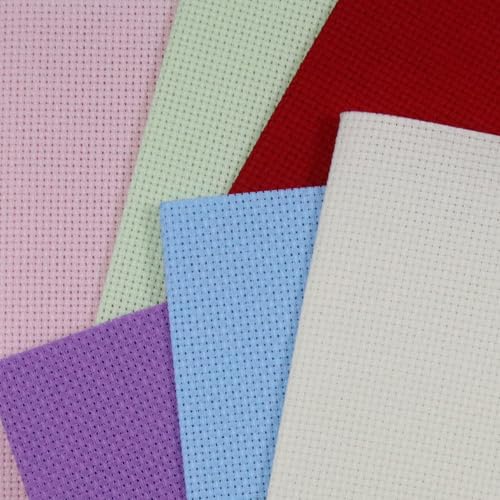 Image of KCS 6 pc of 12 inch x 18 inch (30cmx45cm) Counted Cotton Aida Cloth Cross Stitch Fabric (14CT-E)