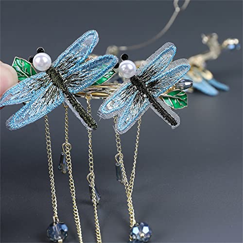 Girls Women Hair Clips, Hair Accessories, Tassel Hair Barrettes, Butterfly Dragonfly Pearl Hairpins,Dragonfly #TOP2