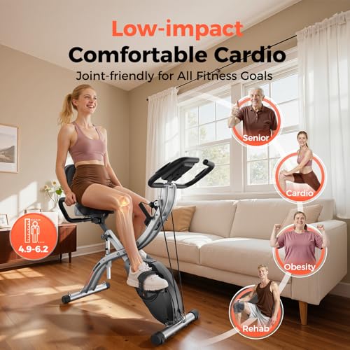 YOSUDA Folding Exercise Bike, 5 IN 1 Foldable Stationary Bike for Seniors - image 8