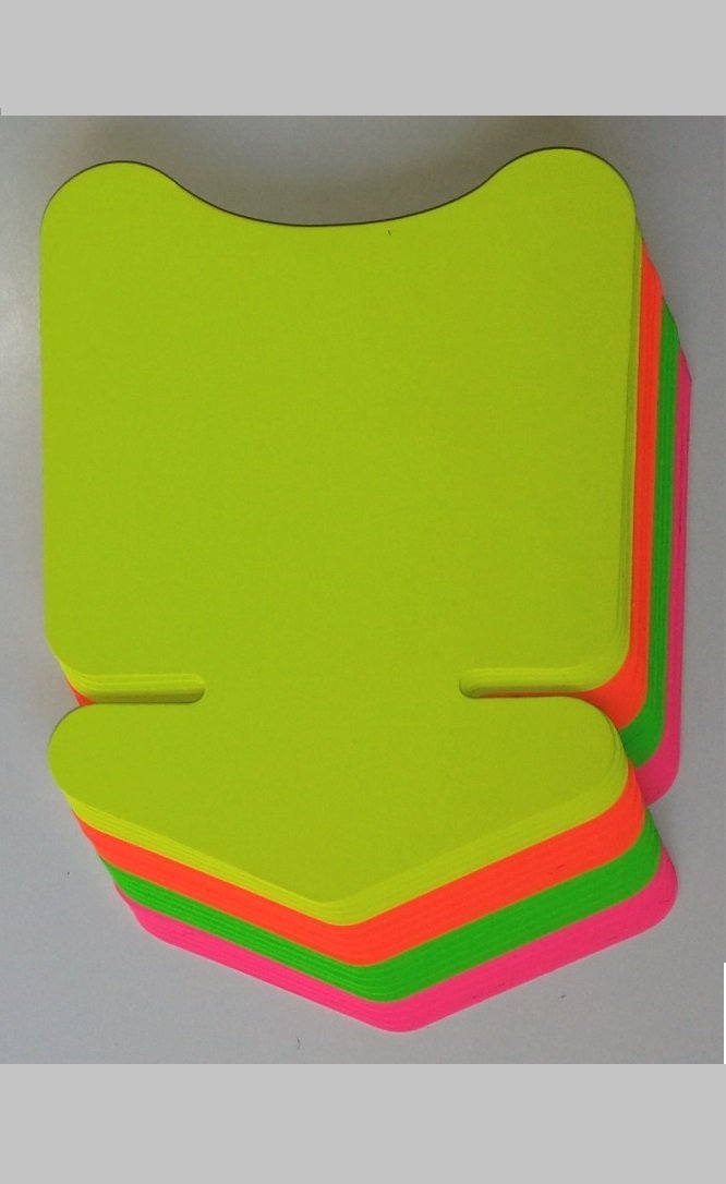 40 frecce – Cartellini dei prezzi in cartoncino neon misto, 23 x 33 cm, 380 g/mq, simboli pubblicitari decorativi