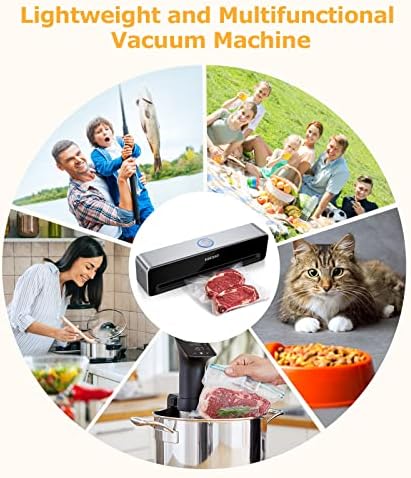 FRESKO Food Vacuum Sealer Machine, Compact but Powerful, Vac Pack Machine for Food Preservation, Dry & Moist Modes, 20Pcs BPA-Free Vacuum Sealer Bags Included