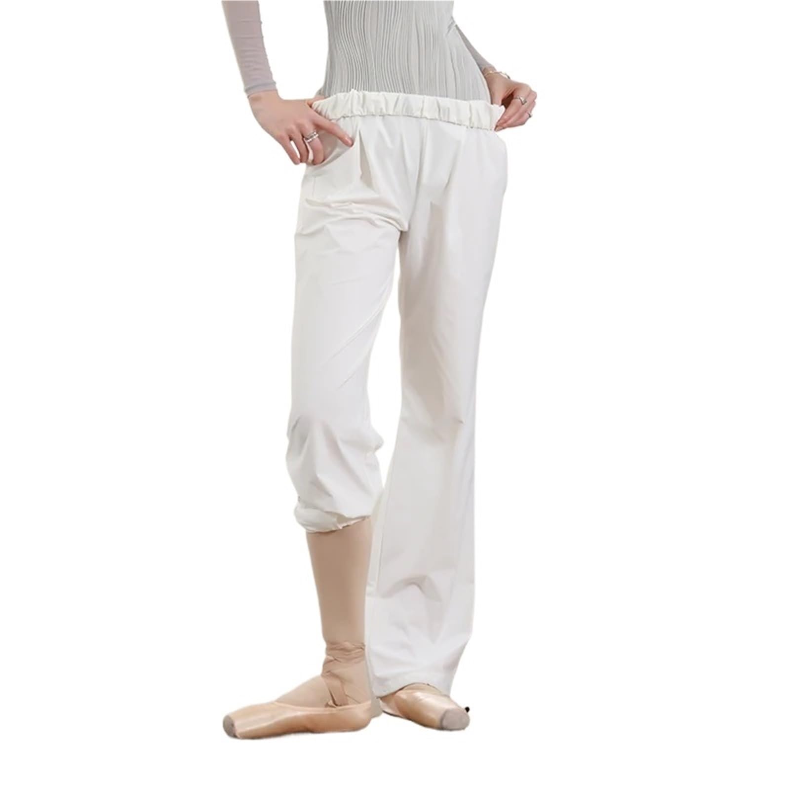 Vêtements d'entraînement de danse pantalon long blanc de ballet haut de gamme