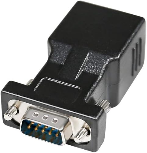 DTECH Adaptador serie DB9 a RJ45 RS232 macho a RJ-45 Convertidor Ethernet hembra compatible con dispositivos estándar RS-232 de 9 pines