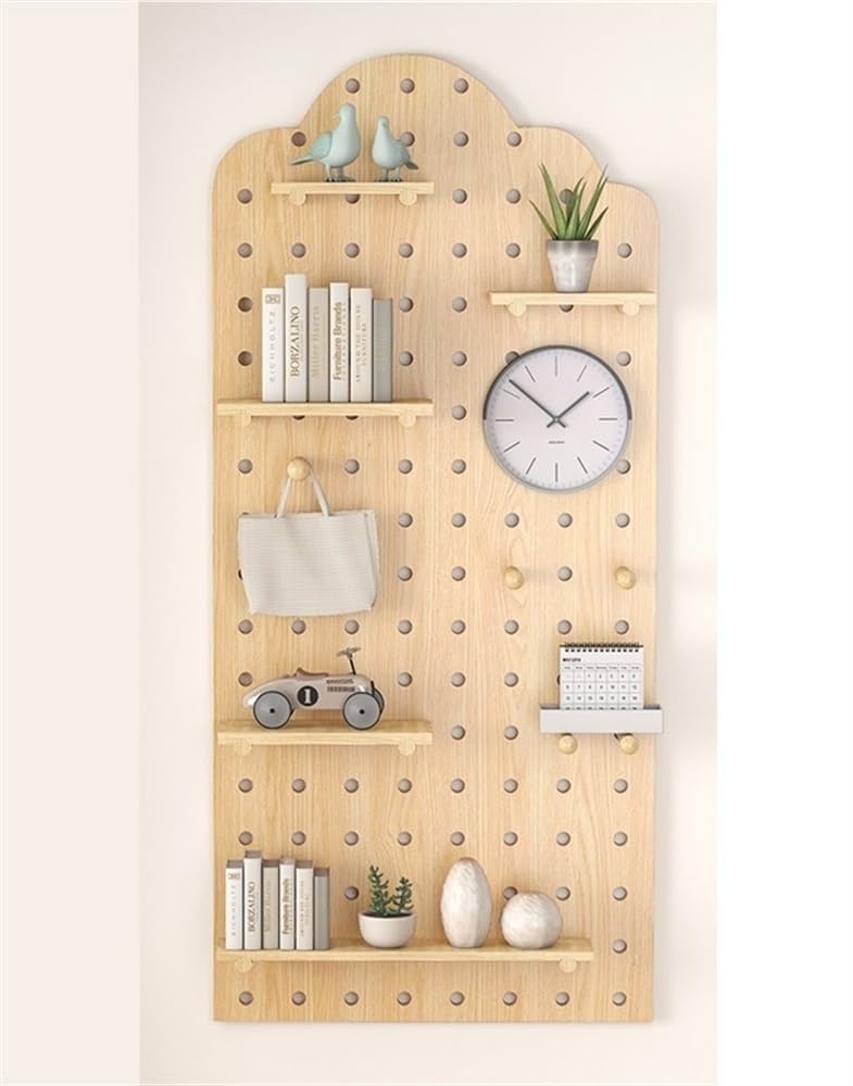 Generisch Lochwand-Organizer-Paneele. Lochwand-Organizer-Set aus Holz – Wandmontierte Präsentationspaneele für das Homeoffice, vielseitige Aufbewahrungslösung mit Lochwand, einfache Montage, Robustes