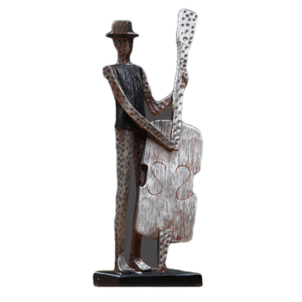 Statue Scultureornamenti di Decorazione di Figurine di Violoncello del Musicista della Resina della Pittura A Mano