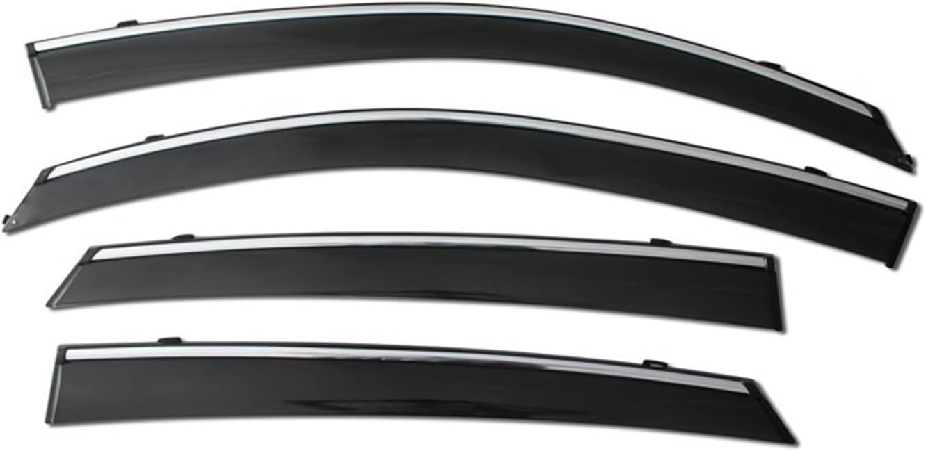 Liufangfc Normal Wind Deflectors For Ford Mondeo Fusion 2013-2021 – 4Pc Tape-On Smoked Visors, Weatherproof, Anti-Salt/Snow, Low-Noise