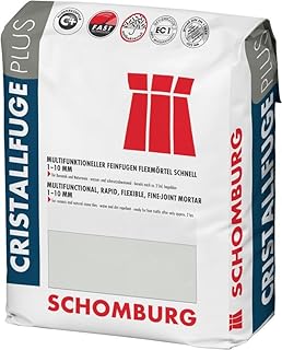 Cristallfuge Plus - Multifunktioneller Feinfugen-Flexmörtel, schnell erhärtend, Fliesen, Feinsteinzeug, Naturstein, Wand & Boden, innen & außen, komfortables Waschfenster grau 5 kg