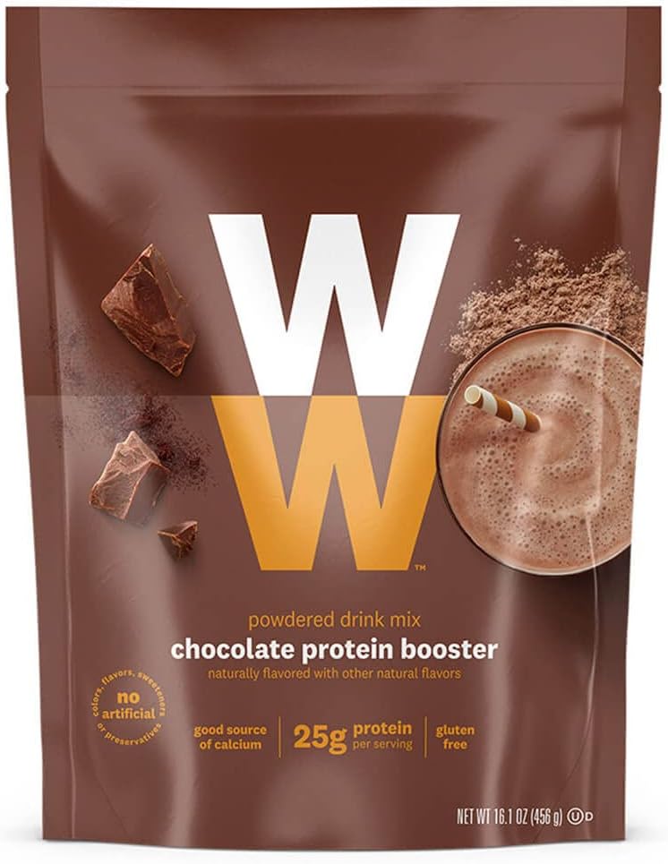 WW Chocolate Protein Booster - Whey Protein Powder, 2 SmartPoints - 2 Pouches - Weight Watchers Reimagined