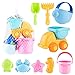 Sirecal Juguetes de Playa para Niños - Sirecal 10 Pcs Juguetes Arena Playa con Bolsa de Malla Camion Cubo Palas Rastrillo Moldes Arena Juegos Playa para Chico Niña (Color Aleatorio)