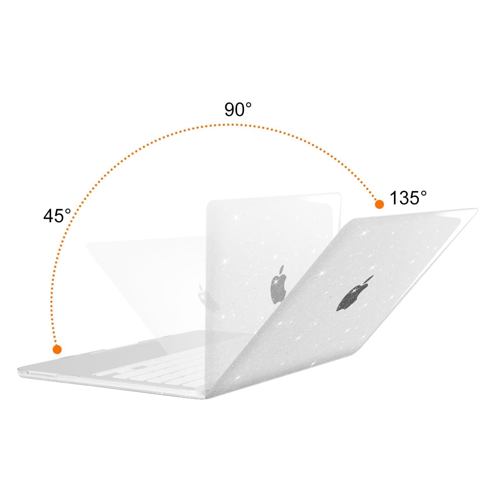 MOSISO Coque Pailletée Brillante Compatible MacBook Neo 13 Pouces 2026 A3404 Puce A18 Pro, Rigide Antifissure, Film Clavier, Protection Écran & Sac Rangement Transparent