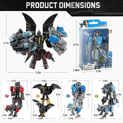 JONEG Transforming Robot Dinosaur 4-in-1 STEM Toys, Gifts for Kids Boys - image 8