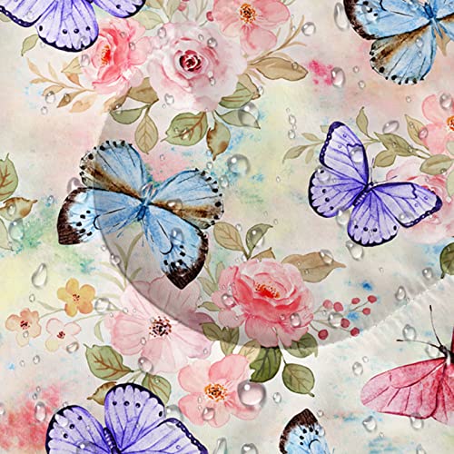 Bolsa de dormir para niños, diseño con flores y mariposas, ligera, cálida, portátil, impermeable y resistente para camping y actividades al aire libre miniatura 6