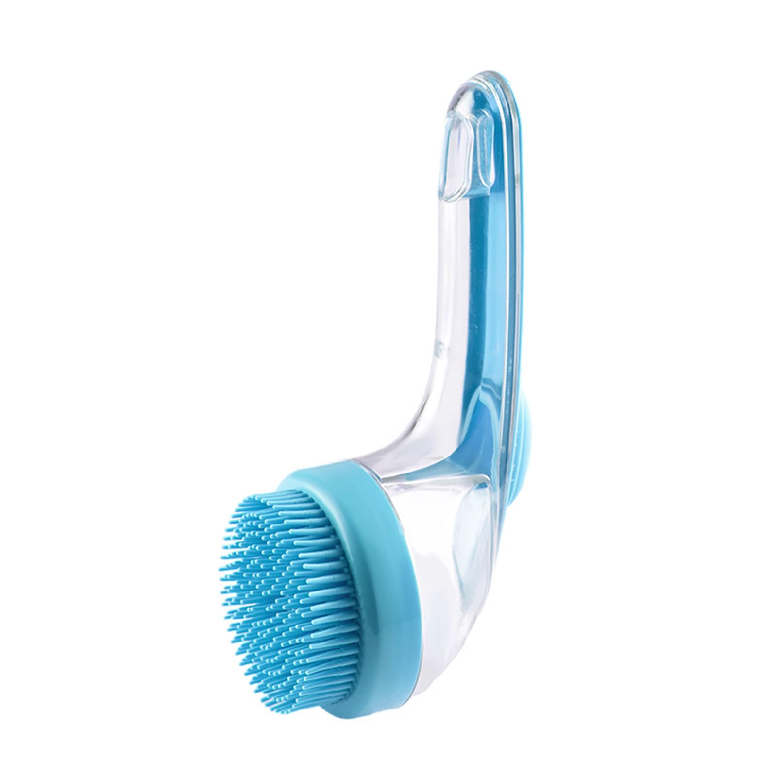 Pet Bath Brush, 2 in 1 Dog Bath Brushs, Dog Scrubber with Built-In Shampoo Dispenser, Shampoo Massage Baths Brush Long Handle, for Long Short Haired Dogs Cats Shower (Blue,Fine)