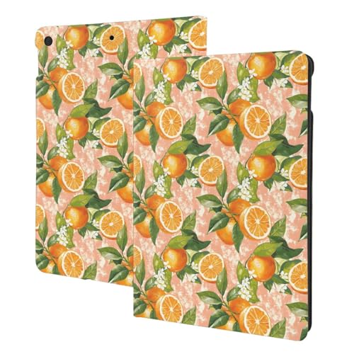 Housse iPad 10.2 imprimé orange et rose pour le bureau et la maison