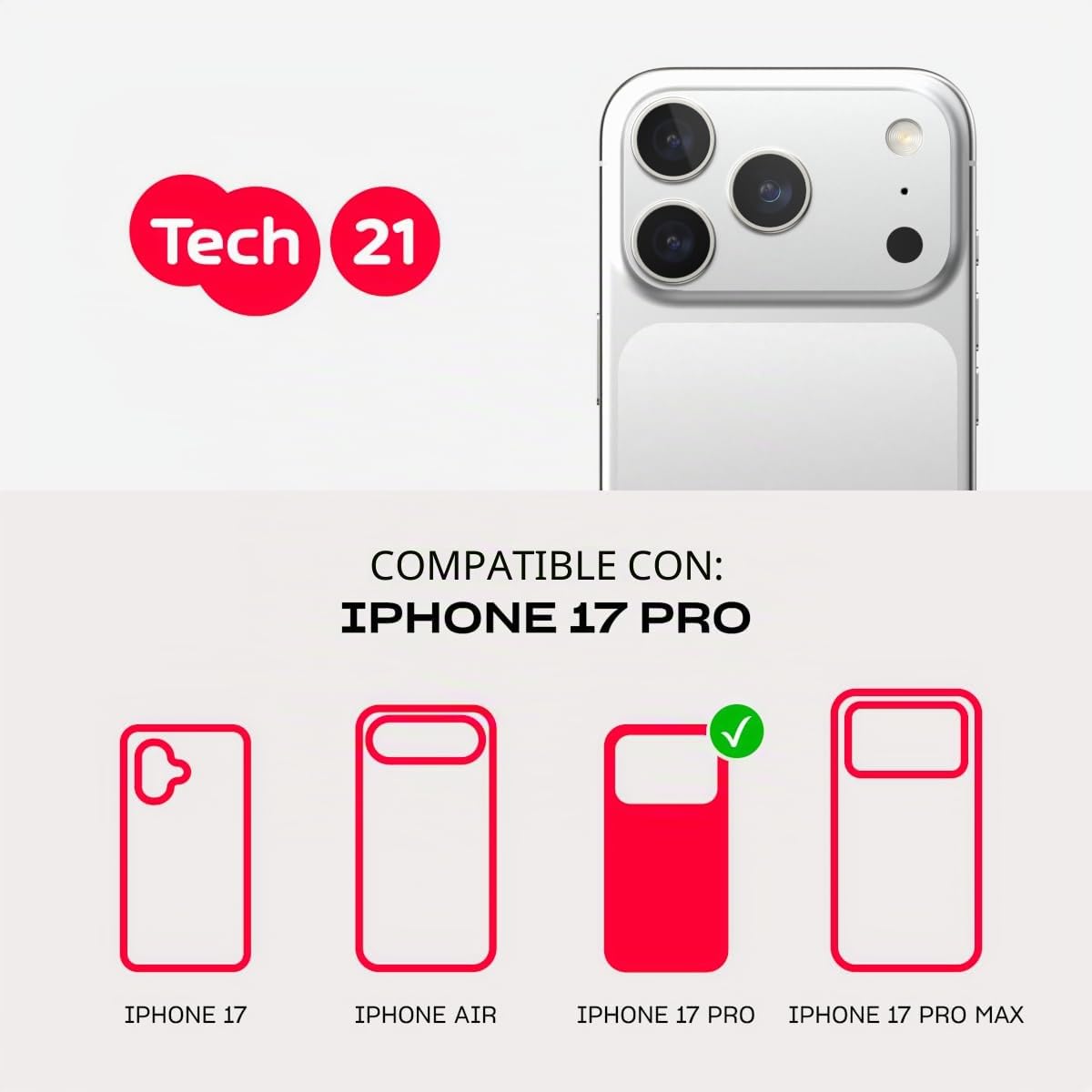 Tech21 iPhone 17 Pro EvoPro con MagSafe Transparente/Negro