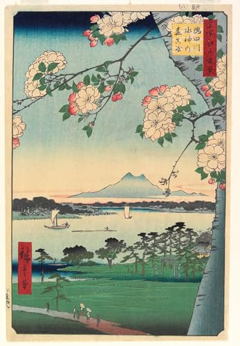 Toile Forêt du sanctuaire Suijin Hiroshige pour sublimer votre salon avec élégance 60x90cm