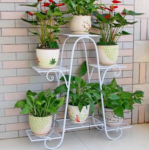 Dime Store Multi Tier Plant Stand Flower Pot Stand For Balcony Living Room Otdoor Indoor Plants Plant Holder Home Decor Item (6-Tier, White) (B0CHFR2NS7) Amazon Price History, Amazon Price Tracker