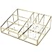 Hersoo Gold Mirrored Vanity Tray,Glass Makeup Display Organizer,Dresser Comestic Storage for Palette/Lipstick/Brushes/Skincare/Perfumes/Bathroom Accessories