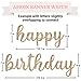 Pre-strung Happy Birthday Banner - No DIY - Gold Glitter Birthday Party Banner in Script - Pre-strung Garland on 6 ft Strands - Gold Bday Party Decorations & Decor. Did We Mention No DIY
