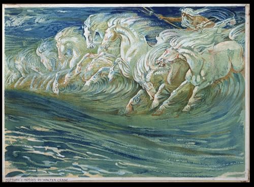 Tableaux posters impression toile mythologie grecque, affiche chevaux de Neptune Crane 60x90cm